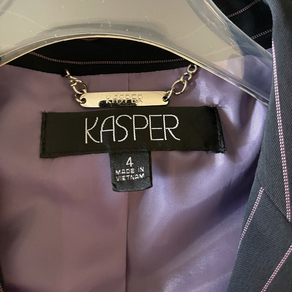 Kasper Black Pinstripe Women's Suit - Picture 2 of 4